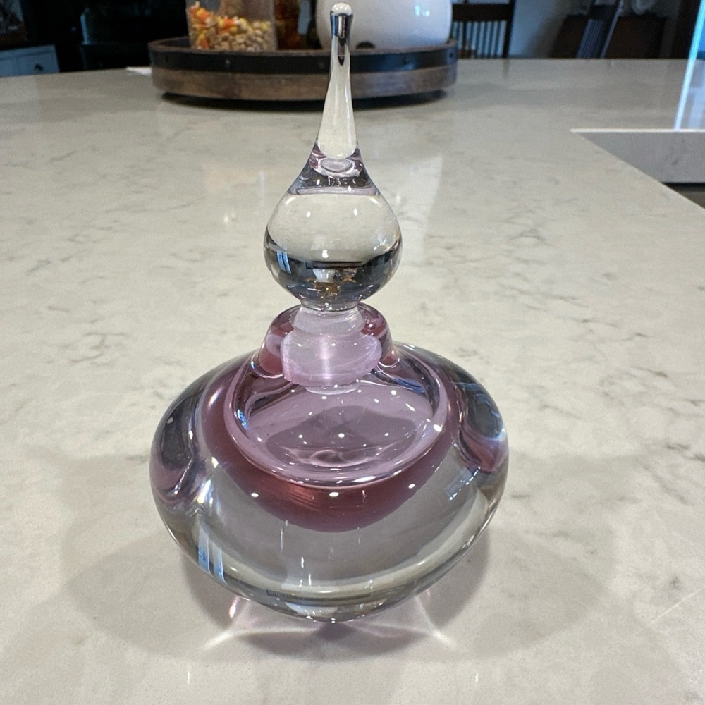 Silverbrook Elegant Glass Perfume Bottle with Purple Accents